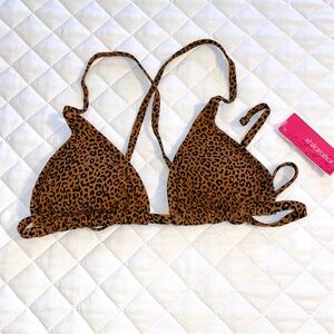 Xhiliration leopard triangle bikini top - NWT’s